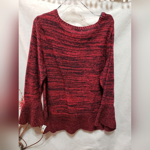 Style & Co Women's Plus Size 3X Ruffled Red Polish Sweater NWT - Picture 4 of 4